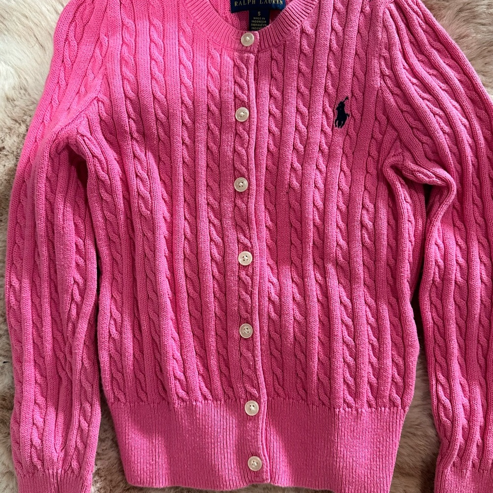 Ralph Lauren Vibrant Pink Cable Cardigan